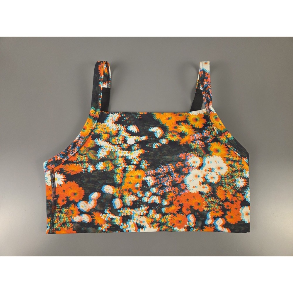 Offline by AERIE Women's‎ Size S Orange 3D Blur Floral Print Sports Bra